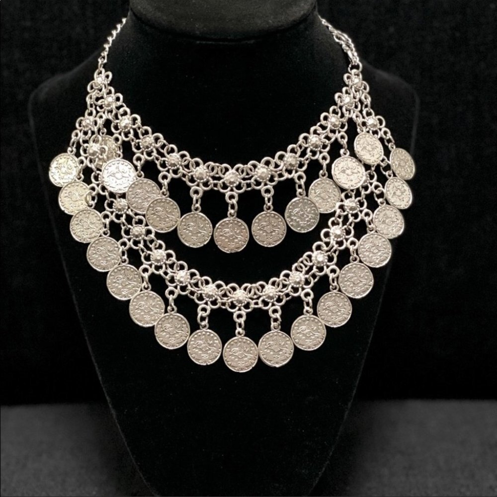 Vintage Style Bohemian Coin Charm Necklace